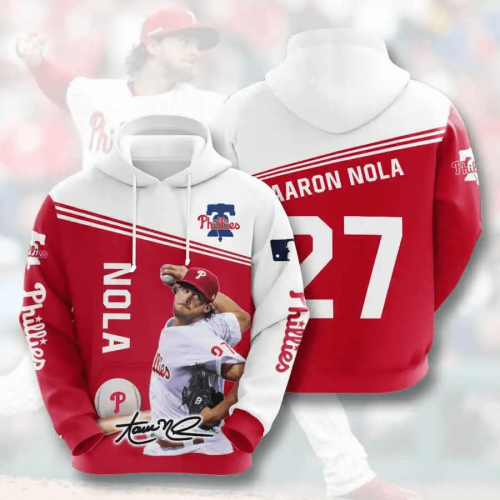 Shop the Philadelphia Phillies Aaron Nola USA Hoodie 3D AOP Shirt for MLB Fans