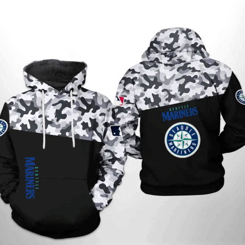 Seattle Mariners MLB Camo Veteran 3D Hoodie Zipper Shirt: Stylish & Durable Apparel for Baseball Fans