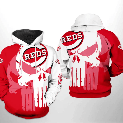 Cincinnati Reds 3D Skull Hoodie: Stylish MLB AOP Shirt for True Fans!