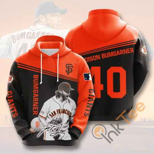 Official MLB SF Giants Madison Bumgarner 3D AOP Hoodie – Show Your Support!
