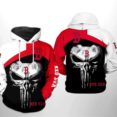 Boston Red Sox MLB Skull Punisher 3D Hoodie Zipper Hoodie: Stylish AOP Shirt for Ultimate Fans