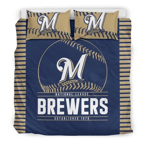 Score Big with MLB Milwaukee Brewers Bedding Sets - Quilted Duvet Cover for Your Bedroom!