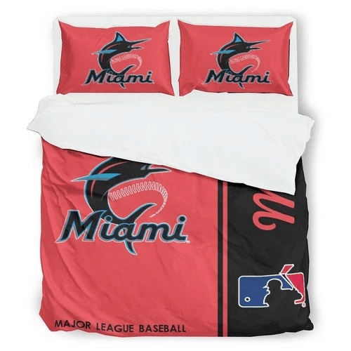 Transform Your Bedroom with Miami Marlins MLB Baseball Bedding Sets - Duvet Cover & Quilt