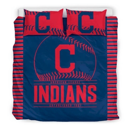 Cleveland Indians MLB Bedding Sets: Quilted Duvet Cover for Your Bedroom Bed