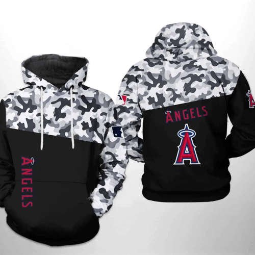Los Angeles Angels MLB Camo Veteran 3D Zipper Hoodie – Stylish AOP Shirt