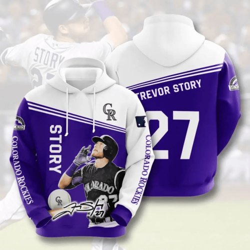 MLB Colorado Rockies Trevor Story Hoodie – USA 3D AOP Shirt Sports Baseball Gear