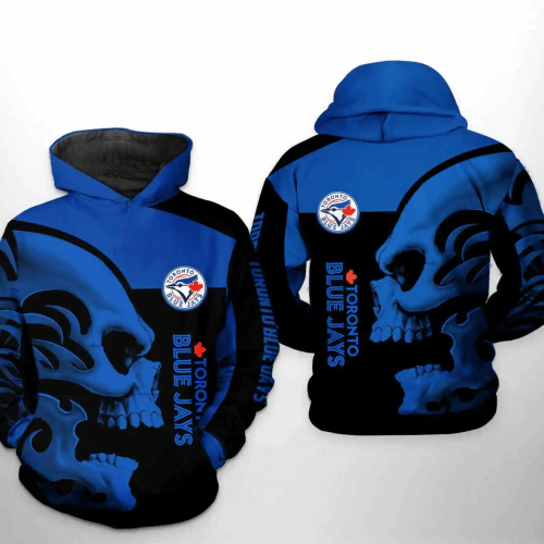 Toronto Blue Jays MLB Skull 3D Hoodie Zipper – Engaging AOP Shirt