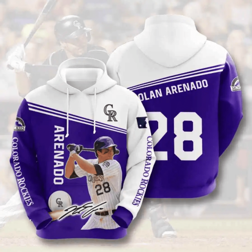 MLB Colorado Rockies Nolan Arenado USA Hoodie 3D AOP Shirt: Sporty Style for Baseball Fans