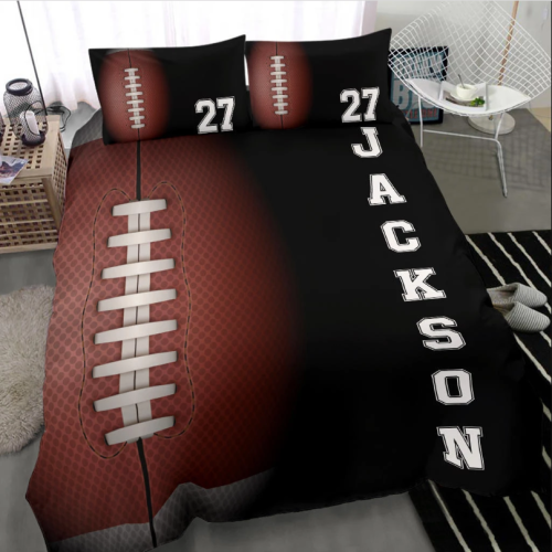 Custom Football Duvet Cover Set – Unique 3D Player Gift with Personalized Name & Number