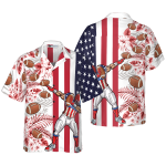 Dabbing Football American Flag Hawaiian Shirt – Tropical Print for Sports Enthusiasts