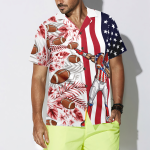 Dabbing Football American Flag Hawaiian Shirt – Tropical Print for Sports Enthusiasts