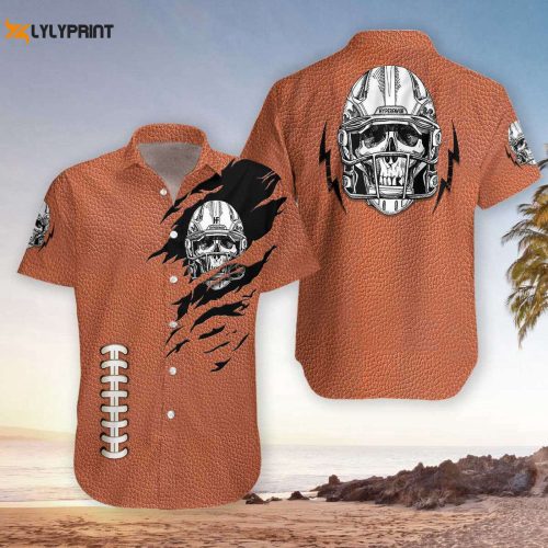 Get Game Day Ready with our American Football Texture Hawaiian Shirt