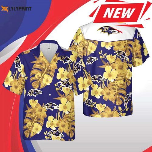 Baltimore Ravens Floral Football Hawaiian Shirt – Show your team spirit!
