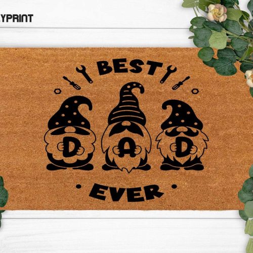 Best Dad Ever Funny Doormat - Personalized Family Name Welcome Christmas & New Home Gift
