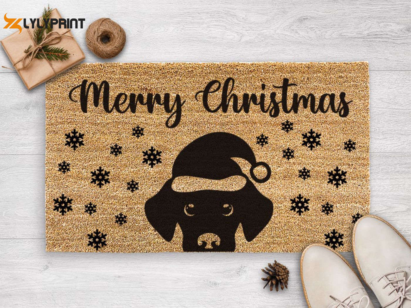 Christmas Black Labrador Doormat: Perfect Dog Gift for Her Festive Christmas Decor & Welcome Mat Christmas Black Labrador Doormat: Perfect Dog Gift for Her Festive Christmas Decor & Welcome Mat