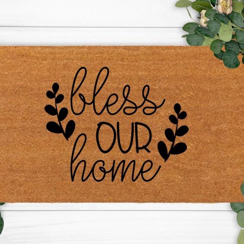 Bless Our Home-Welcome Doormat: Perfect Christmas & Wedding Gift – Cute Home Decoration for Girlfriends Anniversary