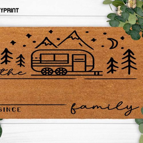 Family Christmas Gift: Funny Camper Doormat for Dog Lovers Wedding Holiday Home Decor Anniversaries - Mom & Dad Gift