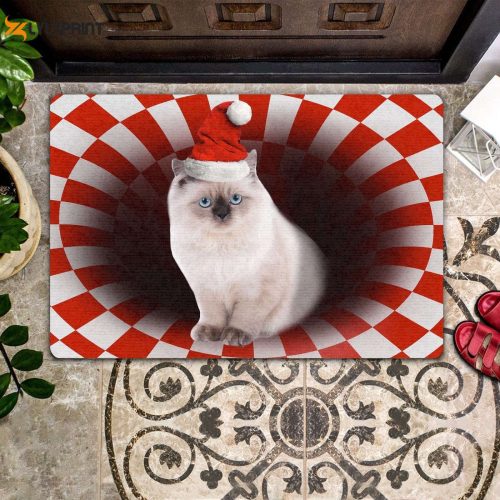 Ragdoll Christmas Doormat: Cat Lovers Welcome Mat & Housewarming Gift – Front Door Décor