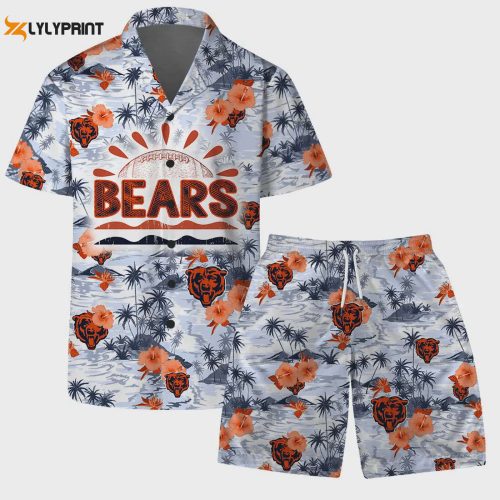 Chicago Bears Hawaiian Football Set: Team Logo Pattern for Ultimate Game Day Style