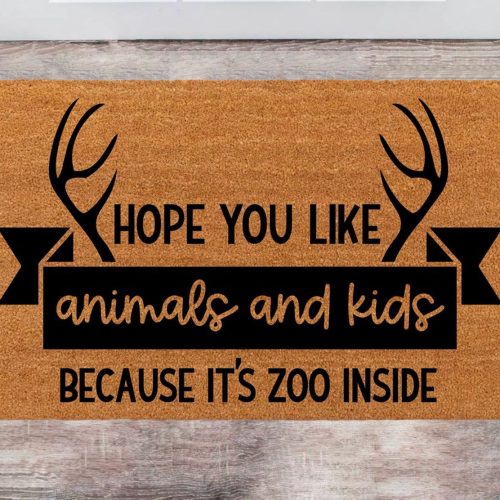 Chilasport: Custom Cute Doormat for Animal & Kid Lovers Family Name Rug Christmas Gift Monogram Rug