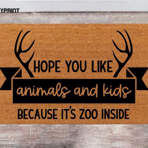 Chilasport: Custom Cute Doormat for Animal & Kid Lovers Family Name Rug Christmas Gift Monogram Rug