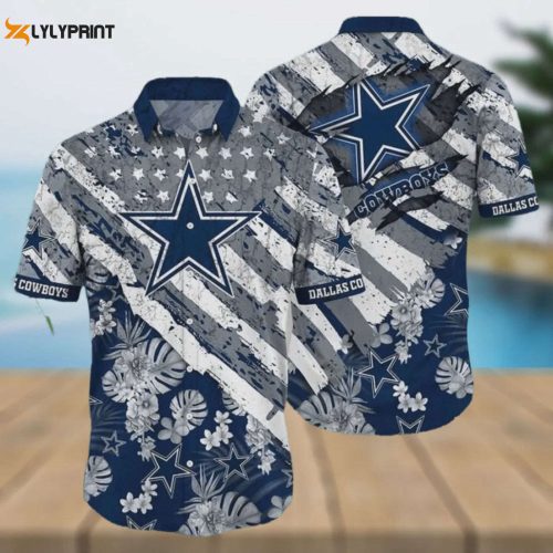 Dallas Cowboys American Flag Football Hawaiian Shirt – NFL Fan Gear