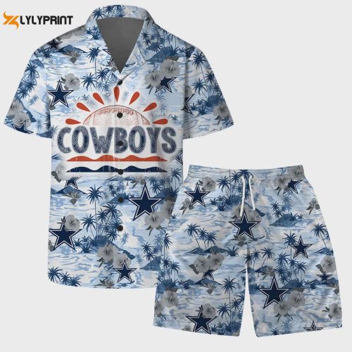 Dallas Cowboys Hawaiian Football Set - Team Logo Pattern for Ultimate Fan Style
