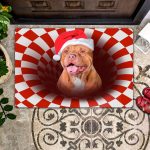 Pitbull Christmas Doormat: Welcome Dog Lovers with Festive Front Door Décor – Perfect Housewarming Gift!