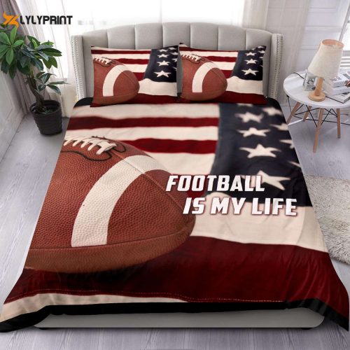 America Football Duvet Cover Set: Embrace Your Passion with US Flag Player Bedding