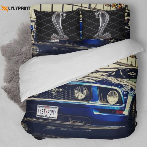 Rev Up Your Bedroom with Ford Mustang Cobra Duvet Set – Super Sport Car Bedding!
