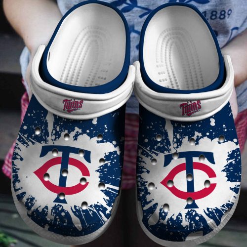 Score Big with Hot MLB Team Minnesota Twins White-Navy Crocs Shoes – Stylish Clog Shoe for Fans!