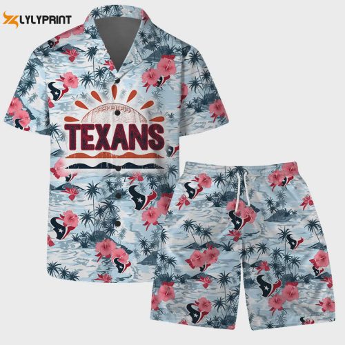 Show Your Team Spirit with Houston Texans Football Hawaiian Set – Logo Pattern Gear