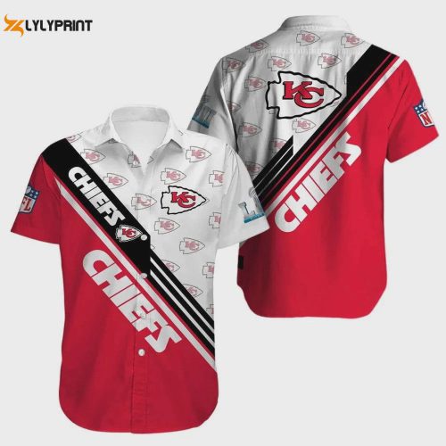 Bold Kansas City Chiefs Football Logo Hawaiian Shirt - Show Your Team Spirit!