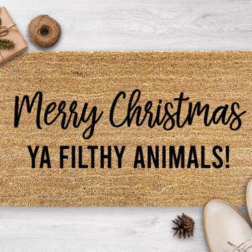 Funny Merry Christmas Ya Filthy Animals Doormat – Seasonal Holiday Decor & Gift