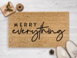 Merry Everything Christmas Doormat: Festive Holiday Season Decor & Housewarming Gift