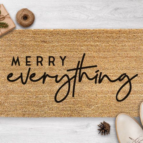 Merry Everything Christmas Doormat: Festive Holiday Season Decor & Housewarming Gift