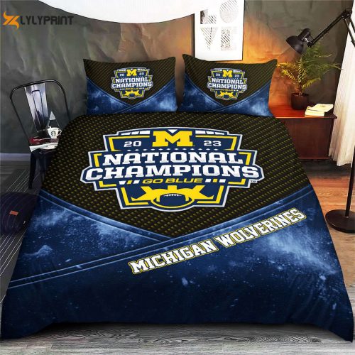 Michigan Wolverines Football Bedding Set – Show Your Team Spirit with MAITM 5612!