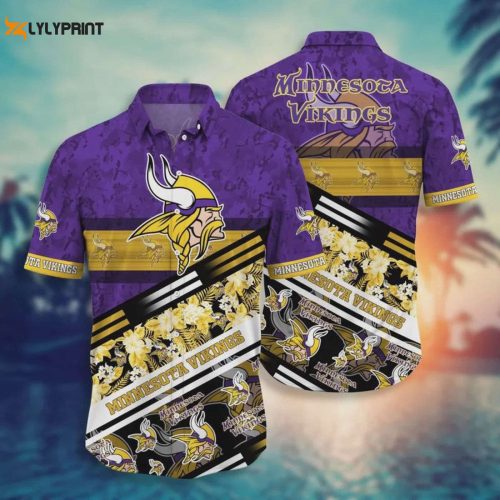 Minnesota Vikings Aloha Camo Hawaiian Shirt - Show Your Team Spirit in Style!