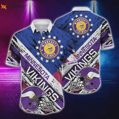 Minnesota Vikings Football Helmet Hawaiian Shirt - Show Your Team Spirit in Style!