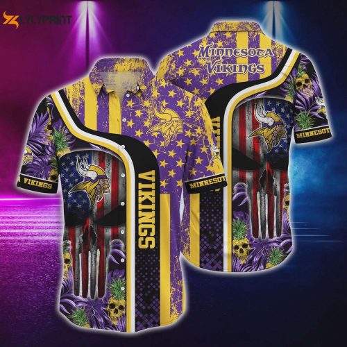 Minnesota Vikings Skull Hawaiian Shirt: Show Your Team Spirit in Style!