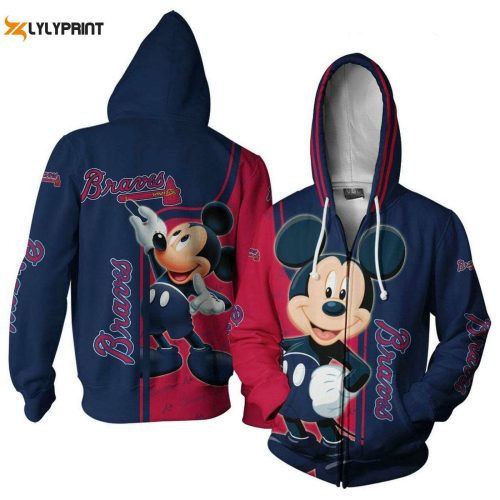Stylish MLB Atlanta Braves Mickey Hoodie & AOP Shirt – Ultimate Fan Gear!
