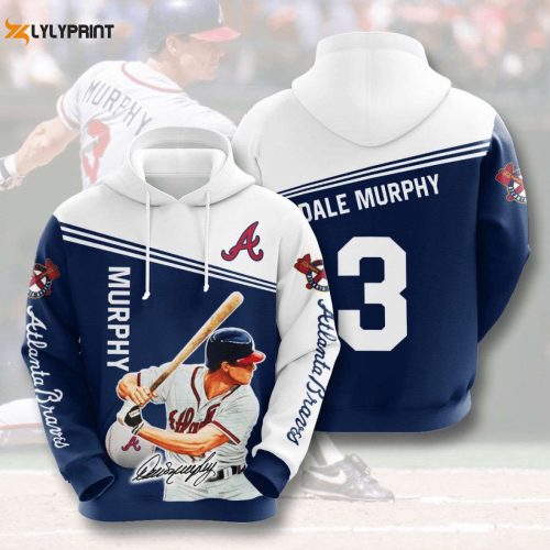 MLB Atlanta Braves Dale Murphy AOP Pullover Hoodie Shirt – Stylish & Authentic Braves Gear
