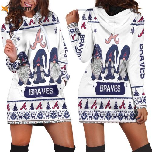 Stylish MLB Atlanta Braves Ugly Christmas Women Hoodie Dress – A Festive AOP Shirt