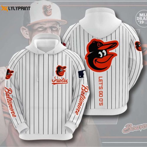 Baltimore Orioles Lets Go O s Hoodie – MLB White AOP Shirt