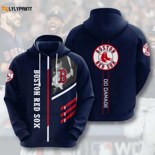 MLB Boston Red Sox Do Damage Blue Hoodie – Stylish AOP Shirt for Fans