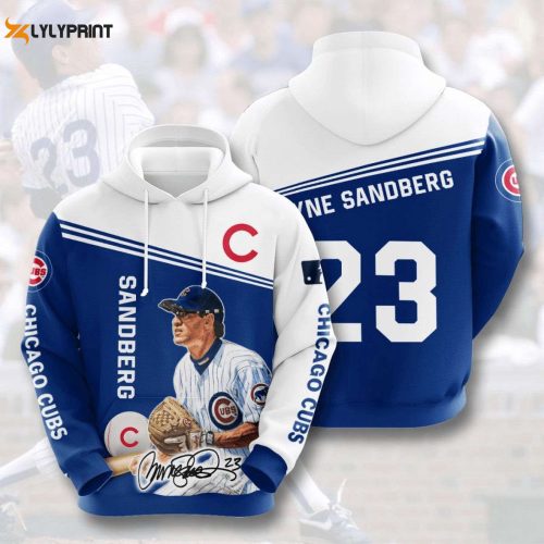 MLB Chicago Cubs Ryne Sandberg Pullover Hoodie AOP Shirt – Official Merchandise for Cubs Fans!
