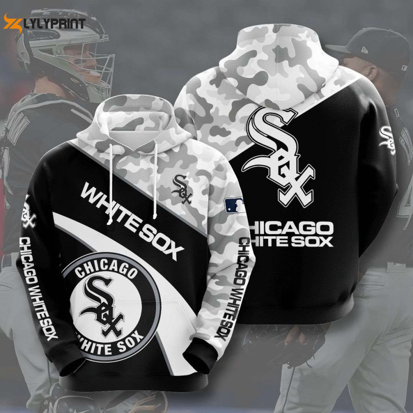 Stylish MLB Chicago White Sox Silver Camo Pullover Hoodie AOP Shirt – Show Your Team Spirit! Stylish MLB Chicago White Sox Silver Camo Pullover Hoodie AOP Shirt – Show Your Team Spirit!