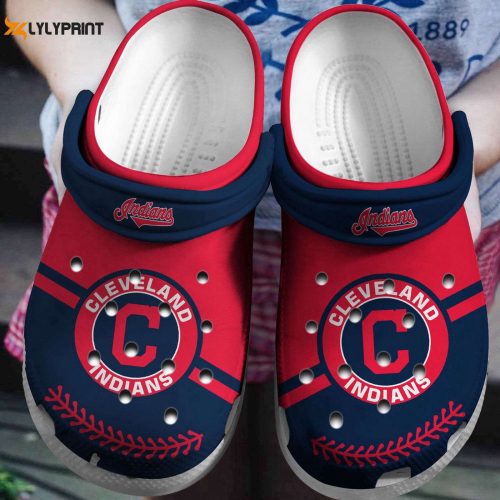 MLB Cleveland Guardians Crocs: Red-Navy Fan Baseball Shoes – Clog Style