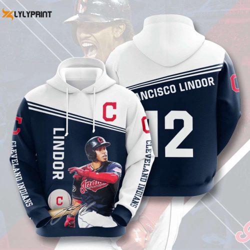 Shop the MLB Cleveland Indians Lindor Pullover Hoodie – AOP Shirt