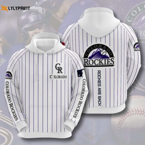 MLB Colorado Rockies White Pullover Hoodie – Show Your Team Spirit with the Rockies Are Back AOP Shirt